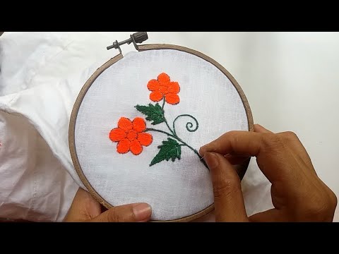 Hand  Embroidery | Bead Stitch Flower Embroidery | Beautiful Flower Stitch | Nakshi Kantha Design