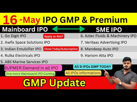 All 9 IPOs IPO GMP | Indian Emulsifier IPO GMP | Go Digit IPO GMP | Hariom atta ipo gmp