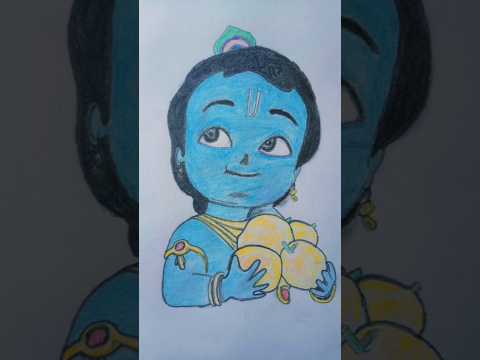 "Creating Little Krishna : Epic drwaing" 😍❤️ #shorts #krishna #art