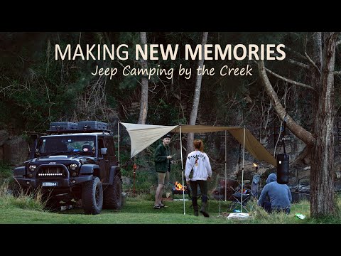 Birthday CAMPING in our Favourite Camspot [Creek sounds, Campfire food, Jeep Car camper] SoC 14