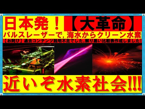 【徹底解説】水素社会到来！日本の技術が世界を変える？夢の燃料「水素」製造の最前線 #徹底解説 #パルス レーザー #ソニー #半導体 レーザー #水素 社会 #水素 製造法 比較 #解説