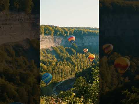 Balloons over Letchworth State Park! #videoshort #ytshort #youtubeshorts #travel #fall #foliage