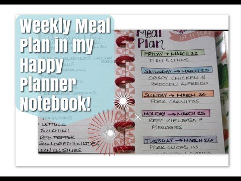 Meal Planning in Happy Planner Notes | Grocery List and Weekly Dinner Plan