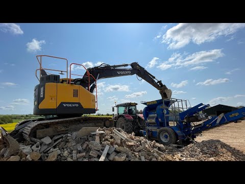 Can we crush it? Yes we can! (tractor herbst concrete crusher)