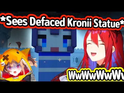 Elizabeth Couldn't Hold Her Laughter After Seeing Buttons On Kronii Statue