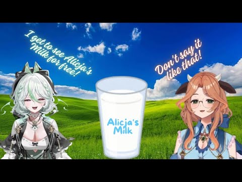 Alicja offers her milk to Alias for 𝙁𝙍𝙀𝙀?! 🥛🐮【Alicja Da Lontano | globie 】