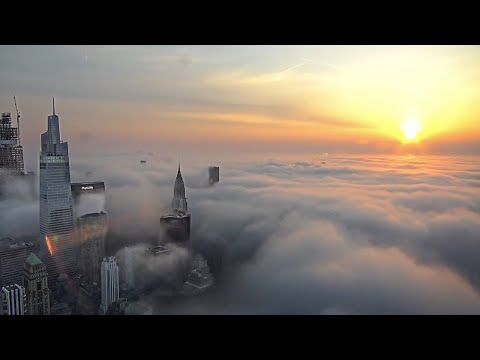 Fog over Midtown Manhattan During Sunrise