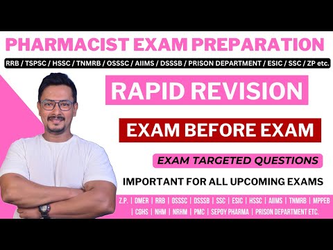 PHARMACIST EXAM PREPARATION / TSPSC / RRB / DMER / AIIMS / HSSC / PRISON DEPARTMENT / ESIC / SSC