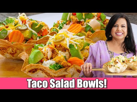 Healthy Lunchbox Idea! Taco Salad with Homemade Bowls Recipe in Urdu Hindi  - RKK