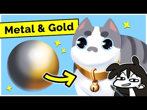 How to Render METAL & GOLD 🏆 Digital Art Tutorial