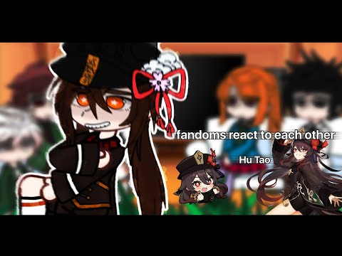 | fandoms react to each other |part 1/5|genshin,danganronpa,silent voice,demon slayer,yttd | 🇷🇺/🇬🇧 |