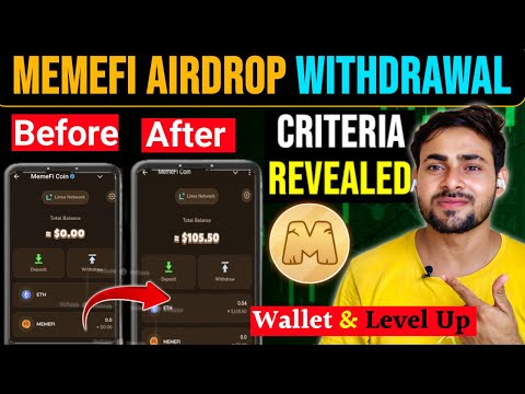 Memefi Airdrop Criteria Revealed || Memefi Coin Withdrawal | Memefi Eth Spin Process | Memefi Mining