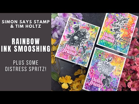 Rainbow of Colors with 3 Distress Inks | Tim Holtz & Simon Says Stamp