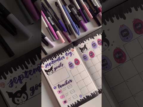 Kuromi X Tamagotchi bujo theme 💜🐰 #planwithme #bujo #bulletjournal #sanrio #kuromi #shorts