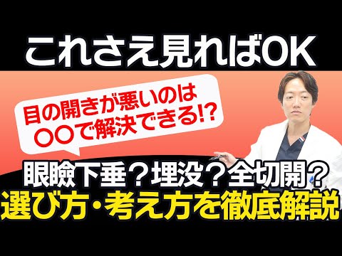 【これを見ればわかる！】目が開きにくい…眼瞼下垂？埋没？全切開？選び方や考え方について