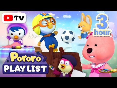 ★3-Hour★ Let's Paint, Sing and Dance with Pororo | Best Song for Kids | Pororo Kids Playlist