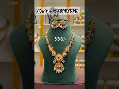 #TrendingCollections For order 7416894838 #necklace  #onegramgold #necklacecollection #necklaceset