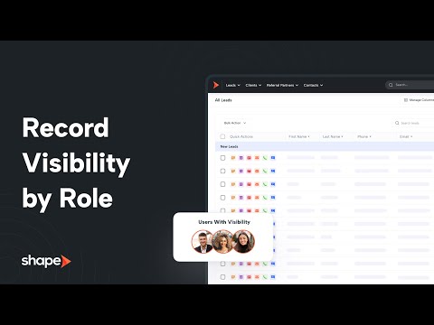 Record Visibility by Role in Shape Software