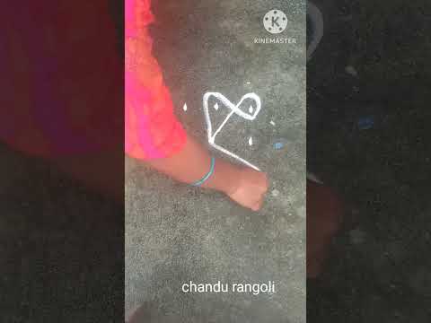 Thursday simple 3×3 dots rangoli #chandu rangoli