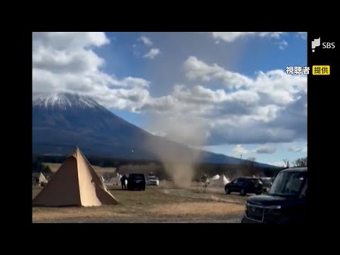 砂ぼこりを舞い上げながら…富士山麓のキャンプ場でつむじ風か 50代女性が額に軽いけが＝静岡・富士宮市【詳報】