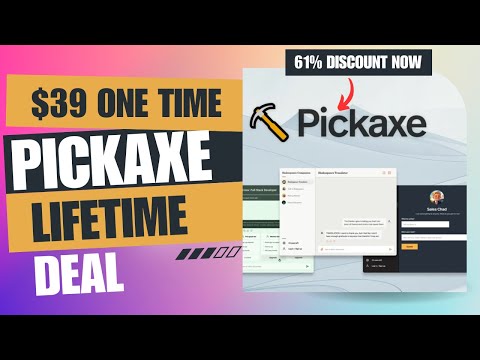 🔰💥🔰Pickaxe Lifetime Deal | Monetize Your AI Creations in Minutes || $39 Lifetime Deal | 61% Now