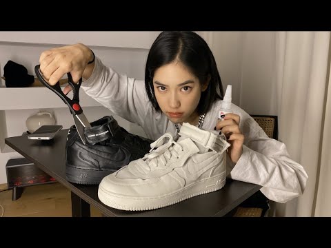 Cutting up my boyfriend's favorite sneakers | CDG x Nike AF1s