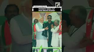 PM Modi’s Rajini style ‘Shawl flip’ in Karnataka’s Bagalkote goes viral on internet