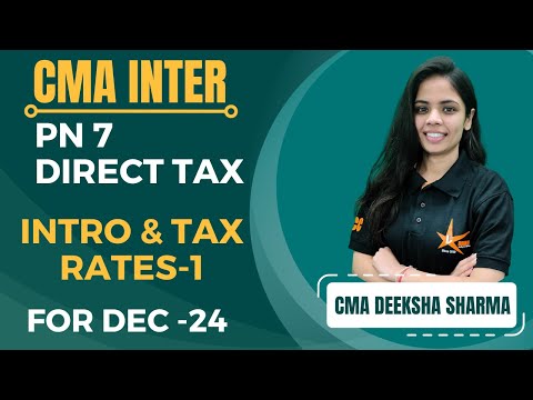 CMA INTER  DT | Intro & Tax Rates-1 | CMA Deeksha Mam | Paper 7 CMA INTER DIRECT TAXATION |