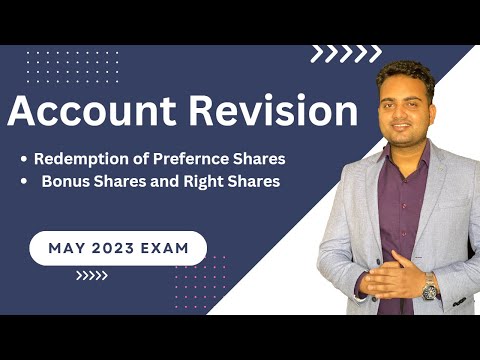 Account Revision Lecture for May 2023 Exam | Redemption of Preference Shares| Ca Inter Exam May 2023