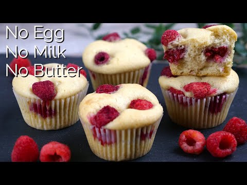 Super Moist Raspberry Muffins | No Egg No Milk No Butter Cake