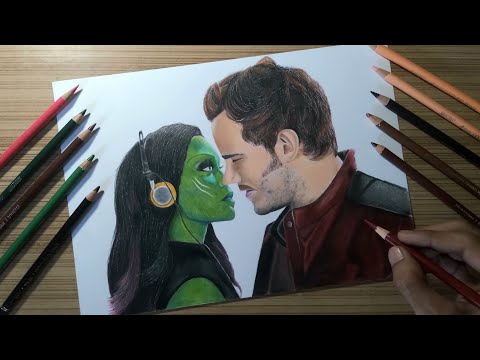 Drawing Gamora and Starlord | Drawing | Sketch art