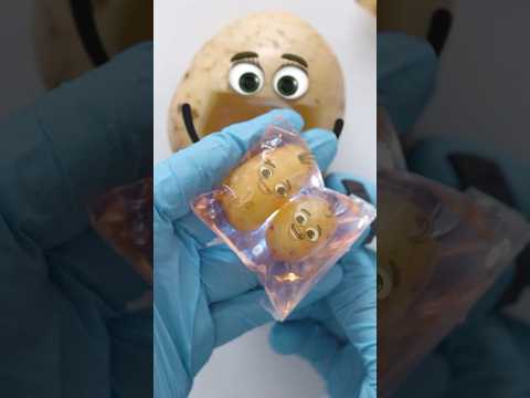 Potato foodbirth🥰 - Twins born in Mermaid birth🥹 #fruitsurgery #shorts #animation