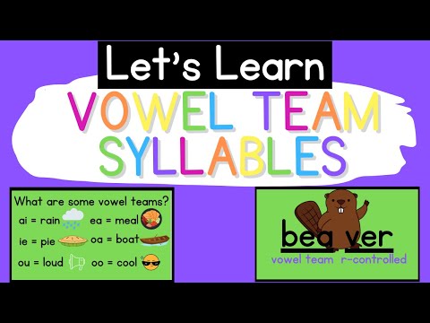 Vowel Team Syllables {Syllable Types}