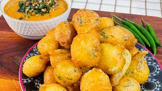 Crispy Rice Pakora with Spicy Tomato chutney  l  Rice Pakoras Recipe