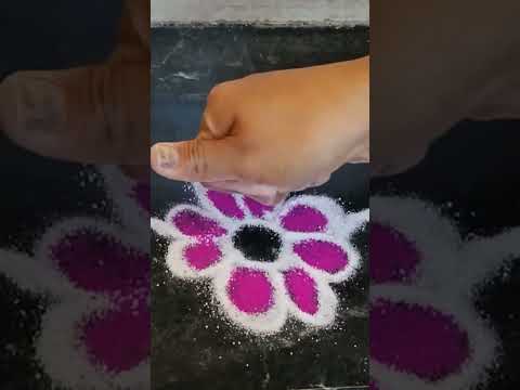 Easy flowers rangoli #shortsfeed #shots #trending #viral #muggulu #kolam