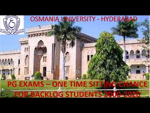 OU - PG EXAMS - ONE TIME SITTING CHANCE -2000-21 TO 2019-2020