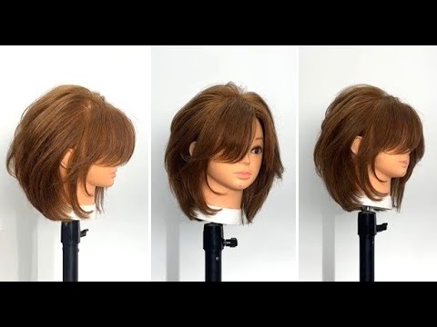 Beautiful Medium Length Layered Haircut Tutorial Women With Bangs & How to cut Layers