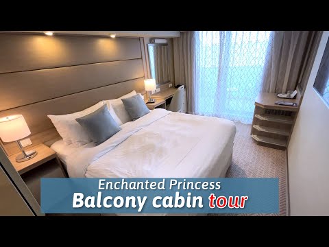 Tour of Standard Balcony cabin (S370 Cat BC) on Enchanted Princess