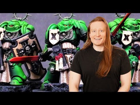 Space Marine Painting Tutorial: Indomitus Bladeguard in Green! A Tribute to Local Game Stores.