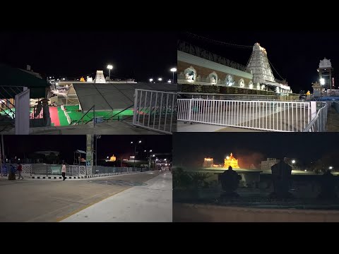 Midnight Temple Surroundings View of Tirumala Venkatasawara Swamy Temple Darshan Video