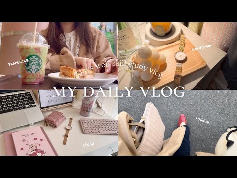 休日 vlog | 自己投資を始める日と公園でwebスキルの勉強をした日の社会人vlog⛲️💻🌷