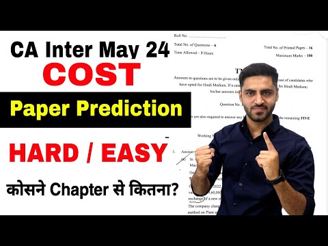 COST PAPER PREDICTION CA INTER MAY 24 EXAM COSTING IMPORTANT QUESTIONS LIST TOPICS CHAPTERS MAY 2024