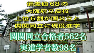 偏差値68の大阪府立高校からならじゃんじゃん関関同立へ。とは言え320人中現役関関同立進学者98名➕国公立90名。