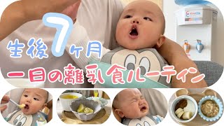 『生後7ヶ月』一日の離乳食ルーティン|離乳食中期|2回食