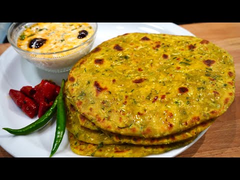 DELICIOUS ZUCCHINI FLATBREAD & SWEET CORN RAITA | ZUCCHINI PARATHA