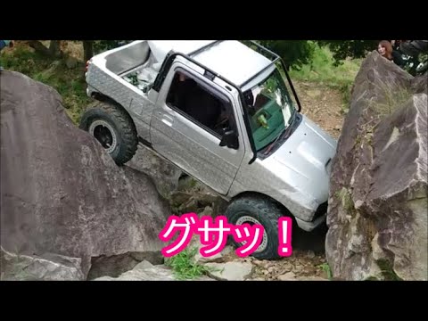 【ジムニー】　前転覚悟の大岩下り　栃木の岩好き湯浅で遊ぶ　ＴＥＡＭクロスオーバー