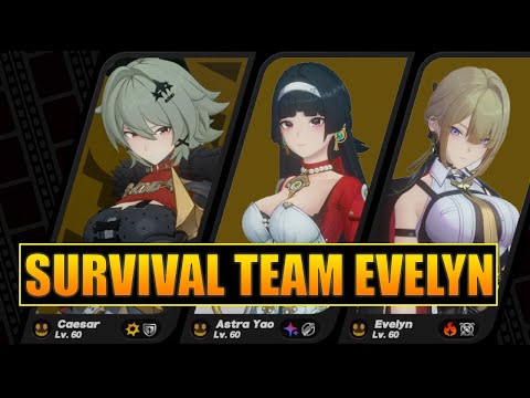 Best Survival Team Evelyn : Evelyn, Caesar, and Astra Yao Player Gameplay | Zenless Zone Zero (ZZZ)