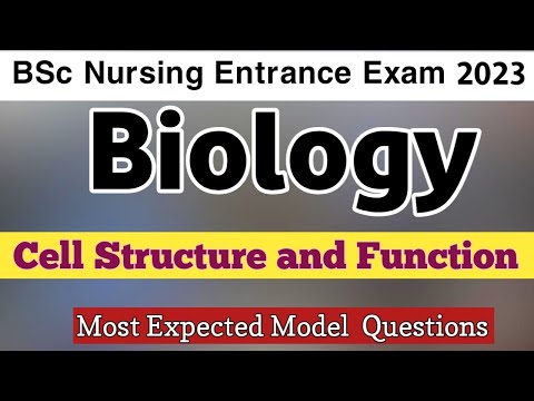 BSc Nursing 2023 Entrance | Model Question Paper | Cell Structure and Function| Biology MCQ