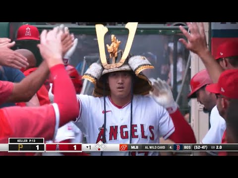 [実況和訳] 大谷翔平 第36号ホームラン 弾丸ライナーでバックスクリーンへ 打球初速182km Shohei Ohtani blasts his 36th homer to DEAD CENTER!