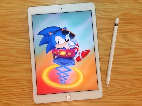 Drawing Sonic Mania with iPad Pro and Procreate